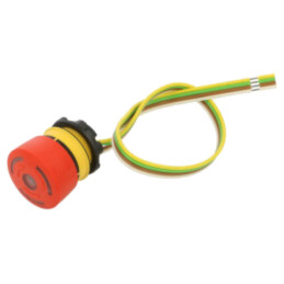 Comutator: de siguranţă; 22mm; Poz.i stab: 2; NC; roşie; LED; IP65