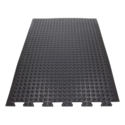 Covor anti-oboseală; Lăţ: 0,6m; Lung: 0,9m; gumă; neagră; Bubblemat