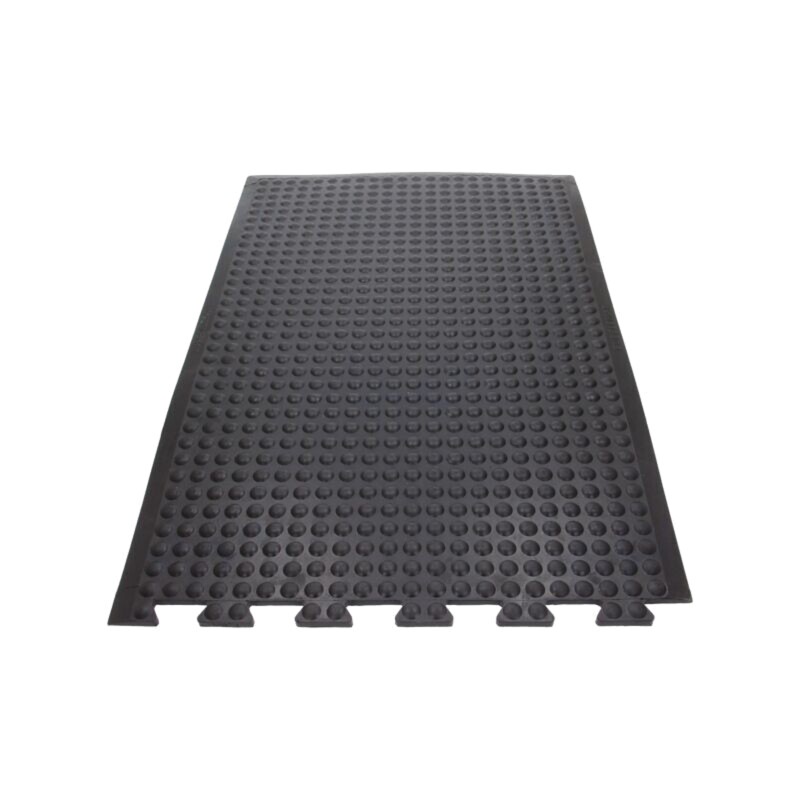 Covor anti-oboseală; Lăţ: 0,6m; Lung: 0,9m; gumă; neagră; Bubblemat