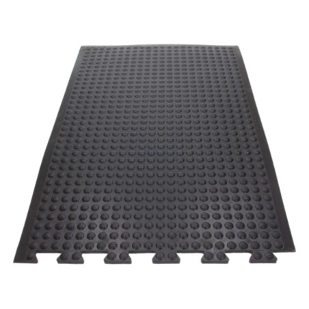 Covor anti-oboseală; Lăţ: 0,6m; Lung: 0,9m; gumă; neagră; Bubblemat