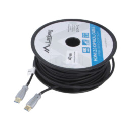Cablu; HDMI 2.0; HDMI mufă,din ambele părţi; PVC; Lung: 40m; negru