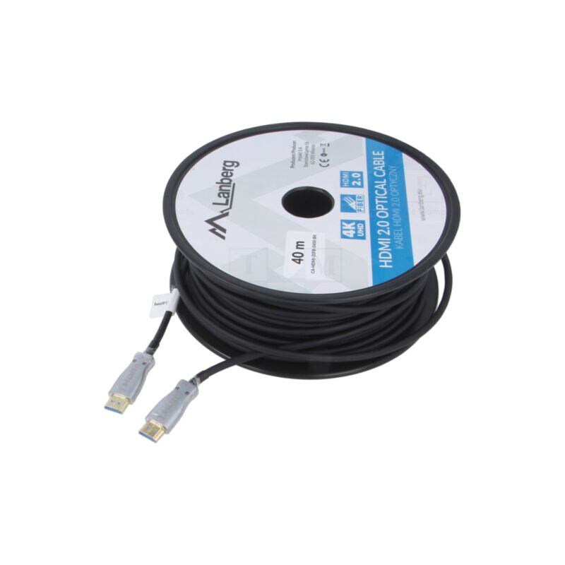 Cablu; HDMI 2.0; HDMI mufă,din ambele părţi; PVC; Lung: 40m; negru