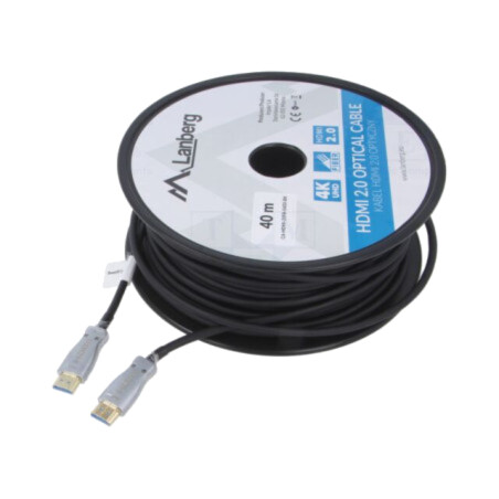 Cablu; HDMI 2.0; HDMI mufă,din ambele părţi; PVC; Lung: 40m; negru