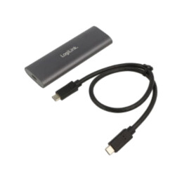 Carcasă hard discuri: M.2; USB 3.2; aluminiu; argintie