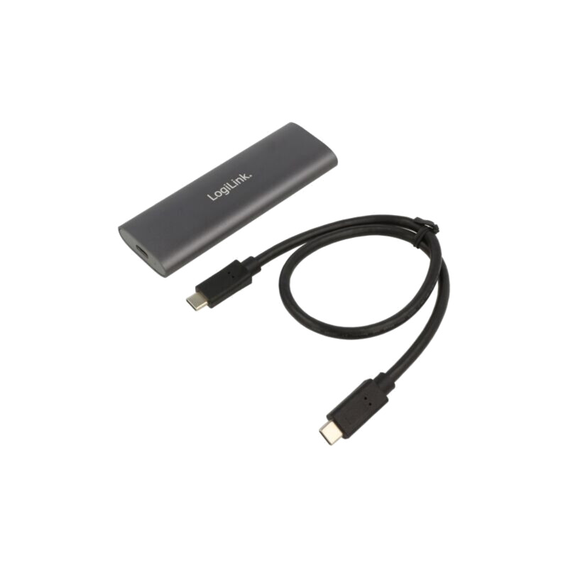 Carcasă hard discuri: M.2; USB 3.2; aluminiu; argintie