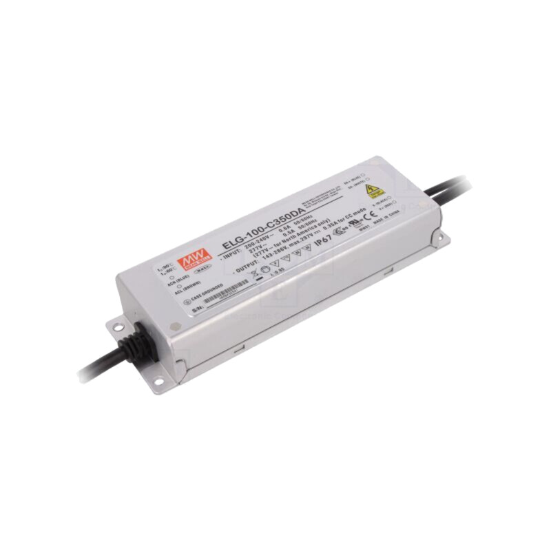 Alimentator: pulsatoriu; LED; 100W; 143÷286VDC; 350mA; 100÷305VAC Alimentator: pulsatoriu; LED; 100W; 143÷286VDC; 350mA; 100÷305VAC
