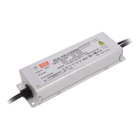 Alimentator: pulsatoriu; LED; 100W; 143÷286VDC; 350mA; 100÷305VAC