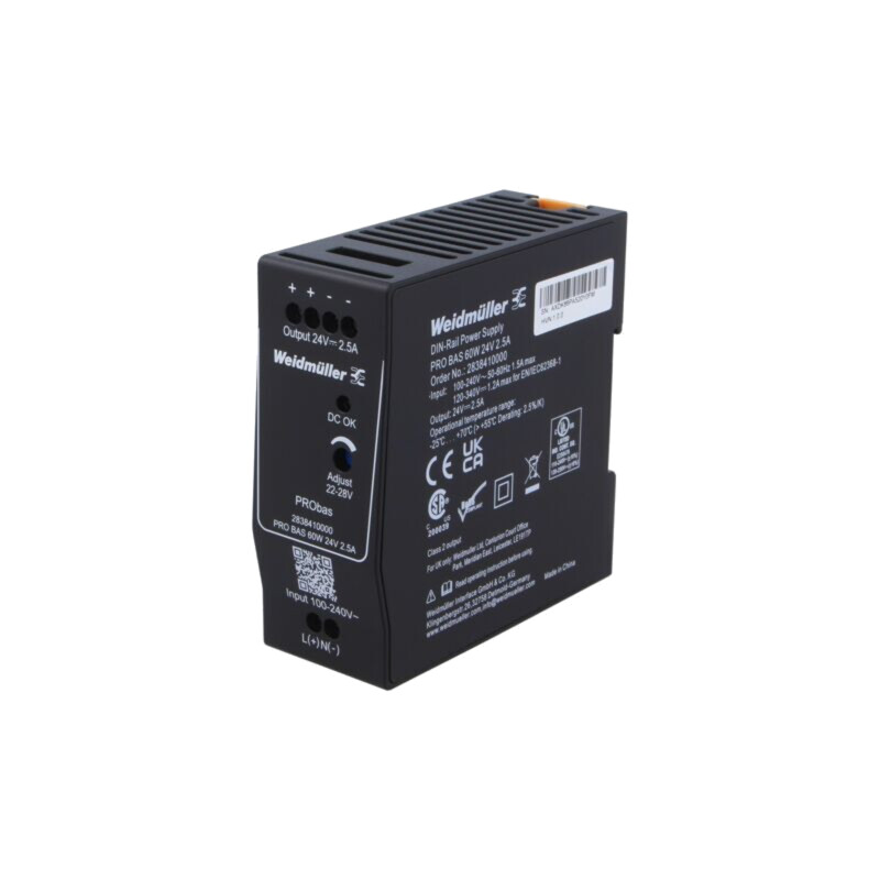 Alimentator: pulsatoriu; pentru şină DIN; 60W; 24VDC; 2,5A; OUT: 1 Alimentator: pulsatoriu; pentru şină DIN; 60W; 24VDC; 2,5A; OUT: 1