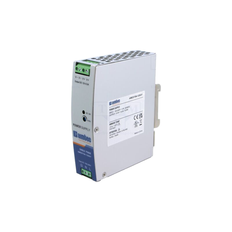 Alimentator: pulsatoriu; pentru şină DIN; 75,6W; 12VDC; 6,3A; 3kV