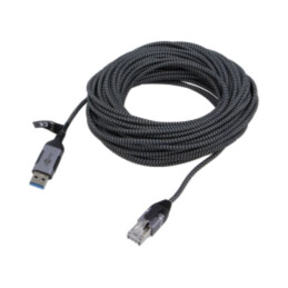 Cablu; slim,USB 3.0; RJ45 mufă,USB A mufă; nichelat; 15m; U/FTP