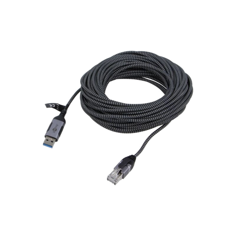Cablu; slim,USB 3.0; RJ45 mufă,USB A mufă; nichelat; 15m; U/FTP Cablu; slim,USB 3.0; RJ45 mufă,USB A mufă; nichelat; 15m; U/FTP