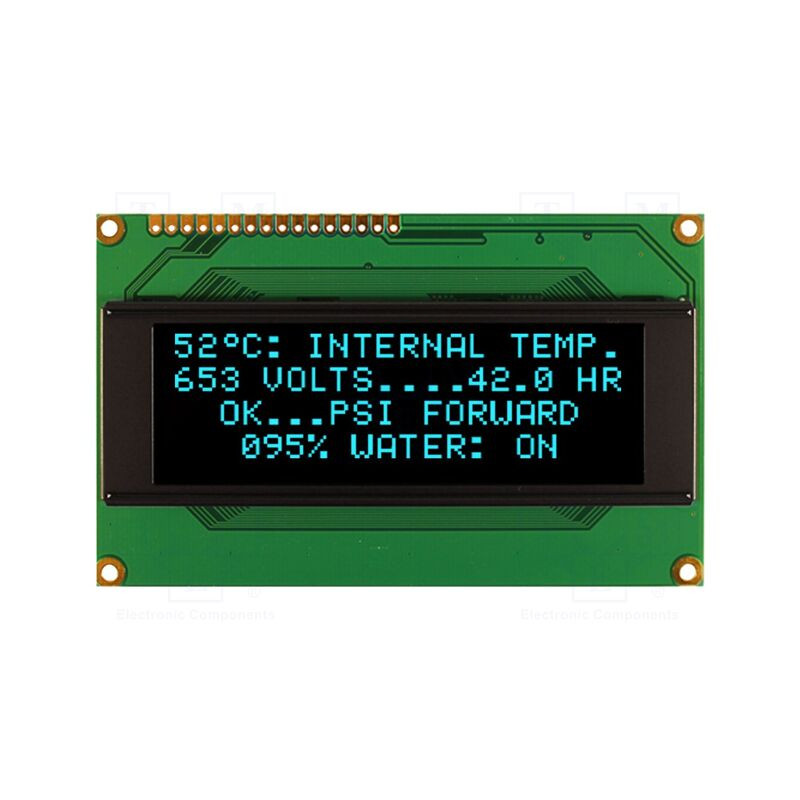 Afişaj: OLED; alfanumerice; 20x4; Dim: 98x60x10mm; albastră; PIN: 16