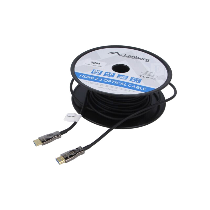 Cablu; HDMI 2.1; HDMI mufă,din ambele părţi; PVC; Lung: 20m; negru