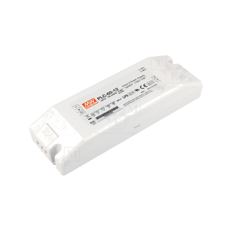 Alimentator: pulsatoriu; LED; 60W; 12VDC; 5A; 90÷264VAC; 127÷370VDC