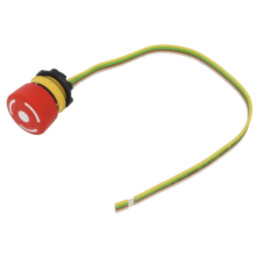 Comutator: de siguranţă; 22mm; Poz.i stab: 2; NC x2; roşie; LED