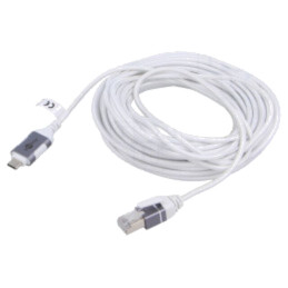 Cablu; slim,USB 3.1; RJ45 mufă,USB C mufă; nichelat; 10m; alb