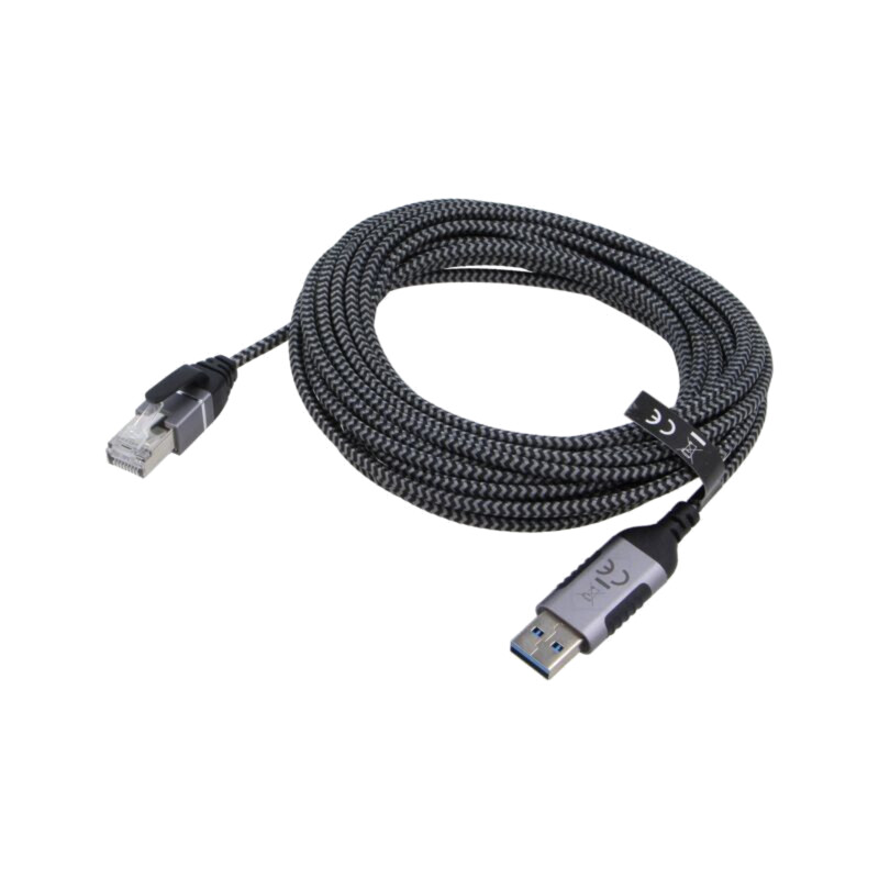 Cablu; slim,USB 3.0; RJ45 mufă,USB A mufă; nichelat; 10m; U/FTP