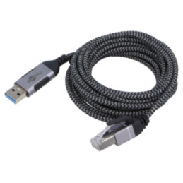 Cablu; slim,USB 3.1; RJ45 mufă,USB C mufă; nichelat; 10m; U/FTP