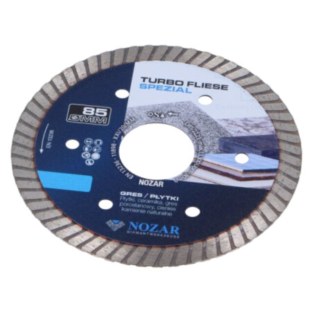Disc de tăiere diamantat; Ø: 85mm; Øorif: 22,23mm
