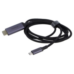 Adaptor; HDMI mufă,USB C mufă; 1,5m; negru; textilă