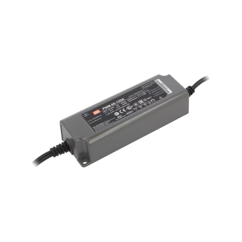 Alimentator: pulsatoriu; pentru benzi LED; 60W; 12VDC; 5A; IP67 Alimentator: pulsatoriu; pentru benzi LED; 60W; 12VDC; 5A; IP67