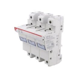 Clemă; siguranţe cilindrice; 22x58mm; pentru şină DIN; 100A; IP20