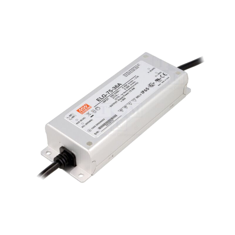 Alimentator: pulsatoriu; LED; 76W; 36VDC; 1,05÷2,1A; 180÷295VAC Alimentator: pulsatoriu; LED; 76W; 36VDC; 1,05÷2,1A; 180÷295VAC