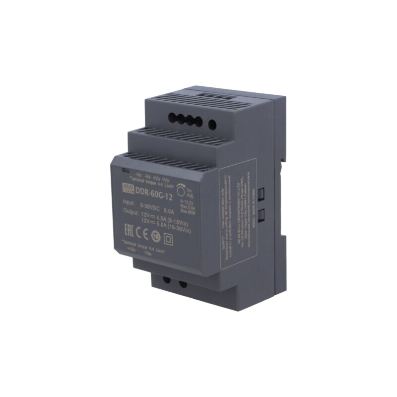 Convertor: DC/DC; 60W; Uintr: 9÷36VDC; Uieş: 12VDC; Iieş: 5A; DDR