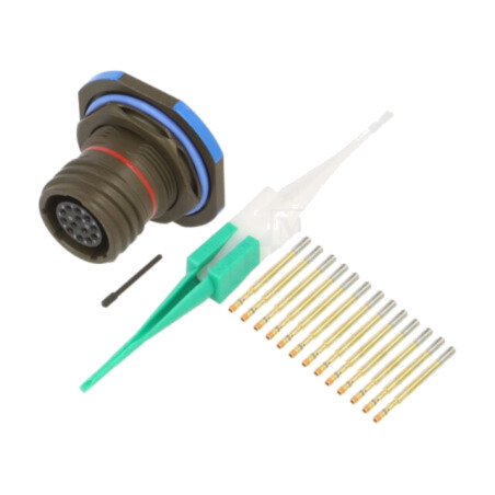 Conector: militar; soclu; mamă; PIN: 13; dimensiune 11; oliv; aurit