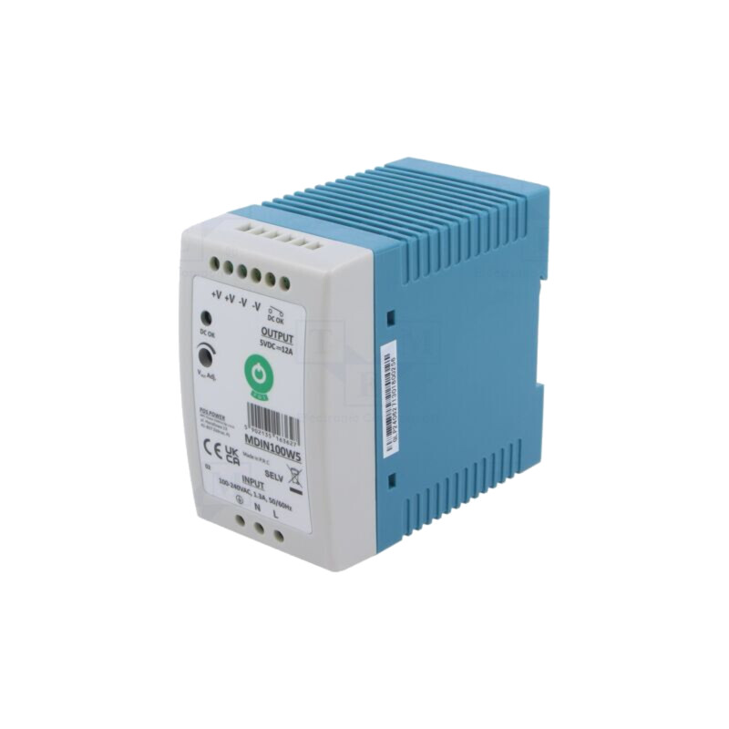 Alimentator: pulsatoriu; pentru şină DIN; 50W; 5VDC; 10A; OUT: 1