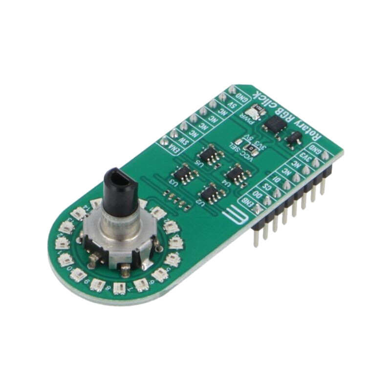 Click board; placă prototip; Comp: EC12D1564402,WS2812B Click board; placă prototip; Comp: EC12D1564402,WS2812B
