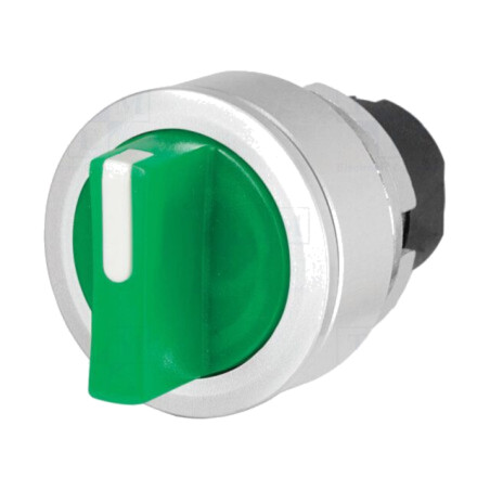 Comutator: rotativ; 30mm; Poz.i stab: 2; verde; IP65; fără simbol