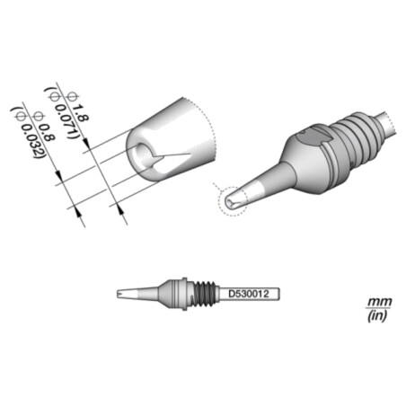 Vârf: pentru ciocane de dezlipit; 1,8x0,8mm