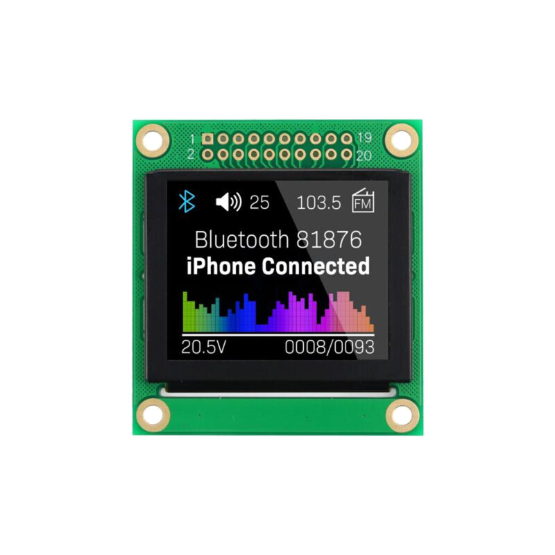 Afişaj: OLED; grafic; 1,8"; 160x128; Dim: 48x52x5,1mm; RGB; PIN: 20