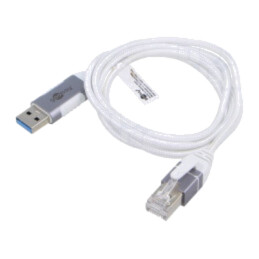 Cablu; slim,USB 3.0; RJ45 mufă,USB A mufă; nichelat; 7,5m; alb