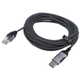 Cablu; slim,USB 3.0; RJ45 mufă,USB A mufă; nichelat; 7,5m; U/FTP