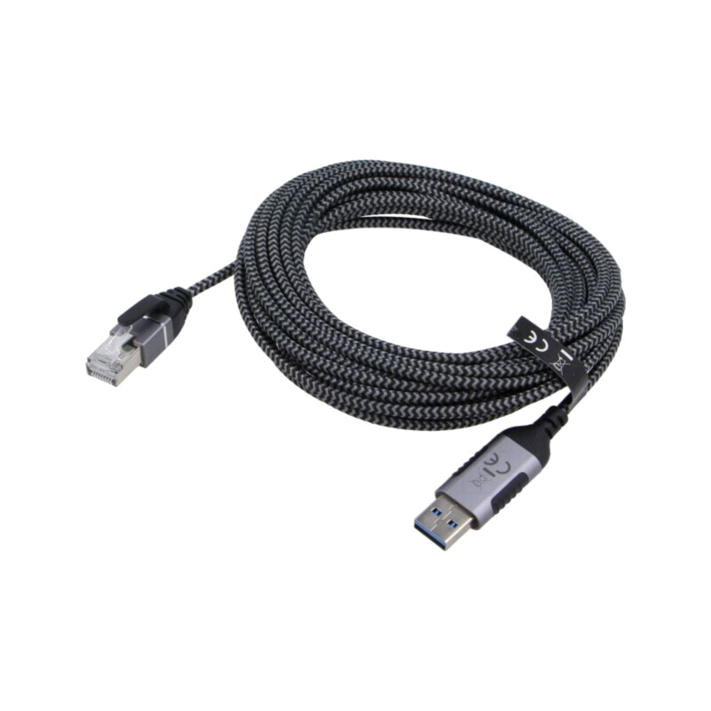 Cablu; slim,USB 3.0; RJ45 mufă,USB A mufă; nichelat; 7,5m; U/FTP Cablu; slim,USB 3.0; RJ45 mufă,USB A mufă; nichelat; 7,5m; U/FTP