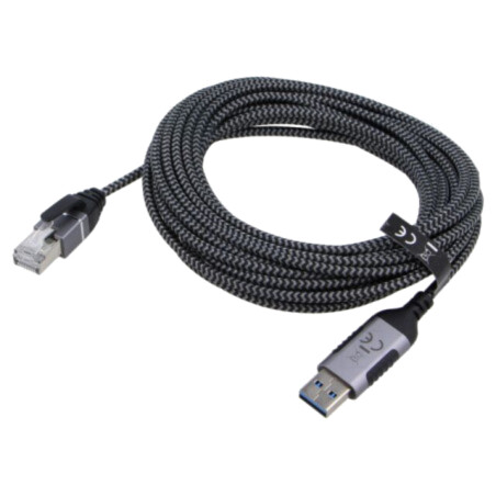 Cablu; slim,USB 3.0; RJ45 mufă,USB A mufă; nichelat; 7,5m; U/FTP
