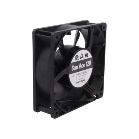 Ventilator: DC; axial; 24VDC; 120x120x38mm; 200,4m3/h; 46dBA; bilă