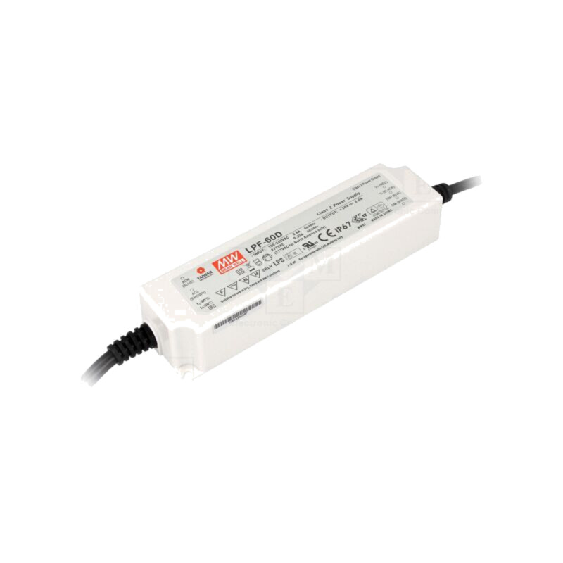 Alimentator: pulsatoriu; LED; 60W; 24VDC; 2,5A; 90÷305VAC; IP67 Alimentator: pulsatoriu; LED; 60W; 24VDC; 2,5A; 90÷305VAC; IP67