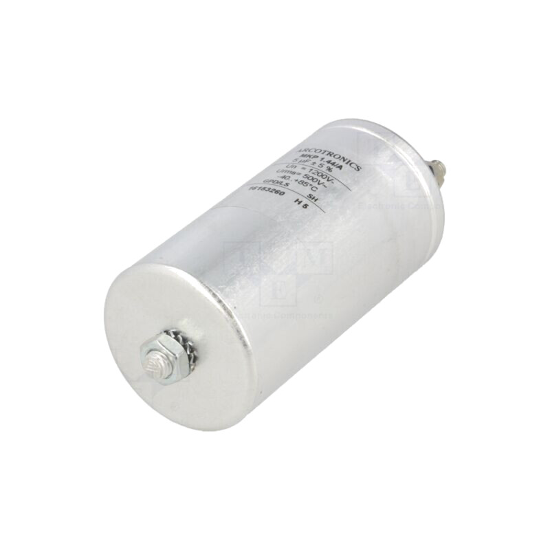 Condensator: cu polipropilenă; 5uF; Term: şuruburi M6; ESR: 2mΩ