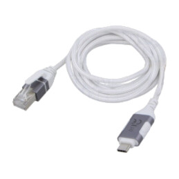 Cablu; slim,USB 3.1; RJ45 mufă,USB C mufă; nichelat; 5m; alb; gri