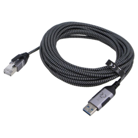 Cablu; slim,USB 3.0; RJ45 mufă,USB A mufă; nichelat; 5m; U/FTP