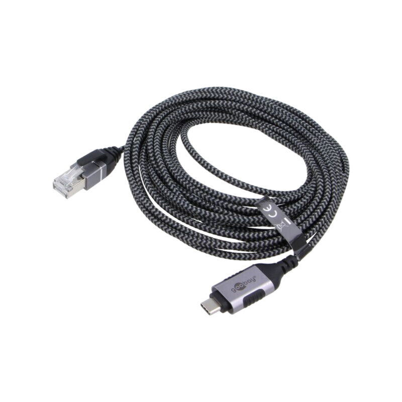 Cablu; slim,USB 3.1; RJ45 mufă,USB C mufă; nichelat; 5m; U/FTP Cablu; slim,USB 3.1; RJ45 mufă,USB C mufă; nichelat; 5m; U/FTP