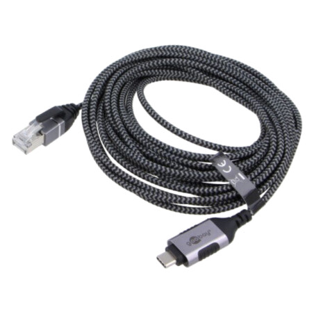 Cablu; slim,USB 3.1; RJ45 mufă,USB C mufă; nichelat; 5m; U/FTP