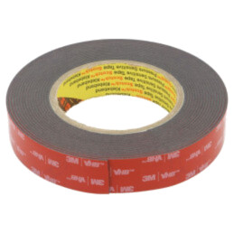 Bandă: de fixare; W: 25mm; L: 5,5m; Thk: 1,6mm; acril; neagră