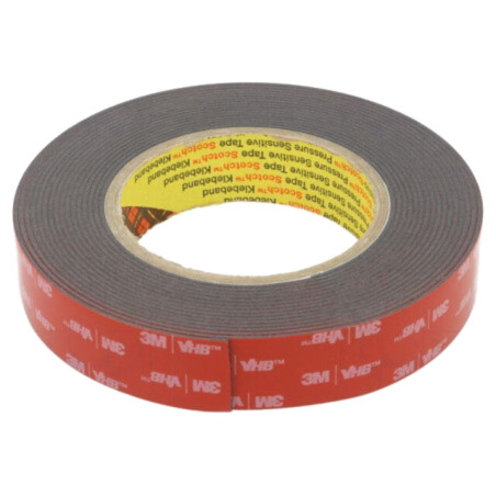 Bandă: de fixare; W: 25mm; L: 5,5m; Thk: 1,6mm; acril; neagră