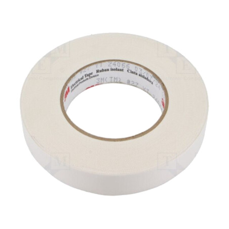 Bandă: electroizolantă; W: 25mm; L: 55m; Thk: 0,177mm; albă; 5%; 3kV