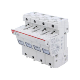 Clemă; siguranţe cilindrice; 14x51mm; pentru şină DIN; 50A; IP20
