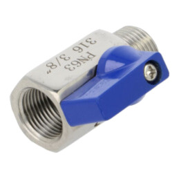 Supapă cu bilă; Oţel rezistent la acizi AISI 316; PTFE; 43mm